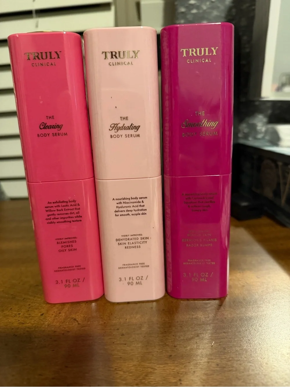 TRULY Clinical Trio Body Serums - Cleansing, Hydrating, and smoothing serums